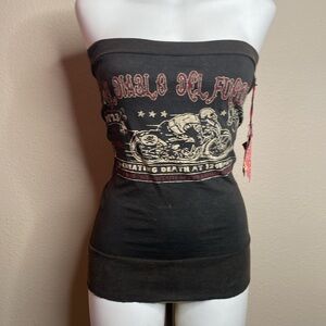 DIY Salvage cheating death deconstructed strapless tube top M